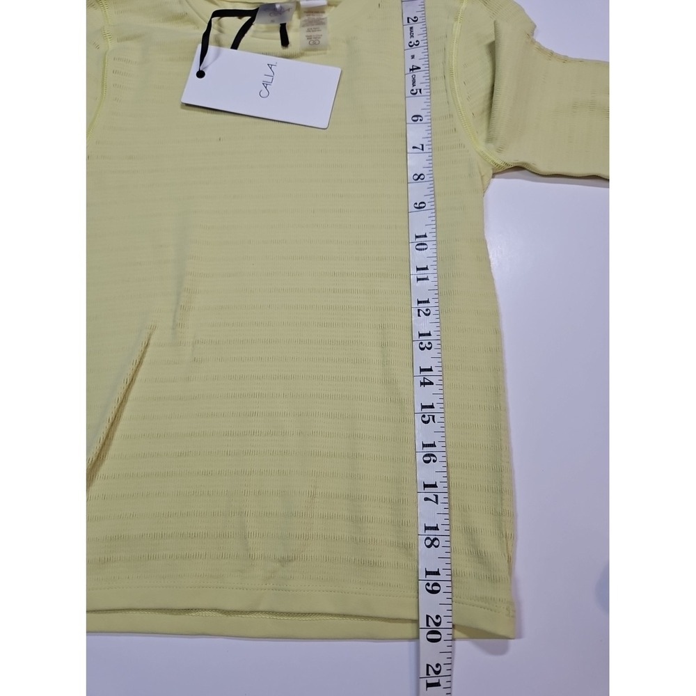 Calia Womens Yellow Seamless Short Sleeve Focus Athletic Top Size Small NWT - Picture 10 of 10
